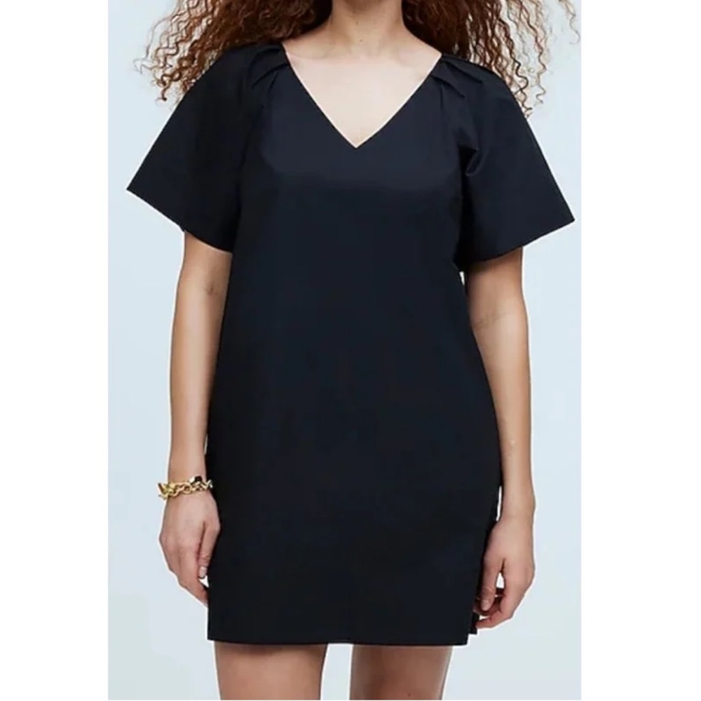 Madewell V Neck Mini Short Sleeve Shirt Dress -S